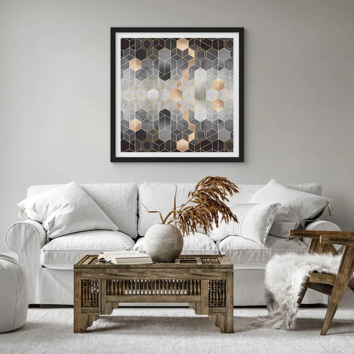Poster in cornice nera - Composizione di diamante - 40x40 cm