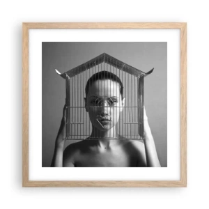 Poster in cornice rovere chiaro - Ritratto un po' surreale - 40x40 cm