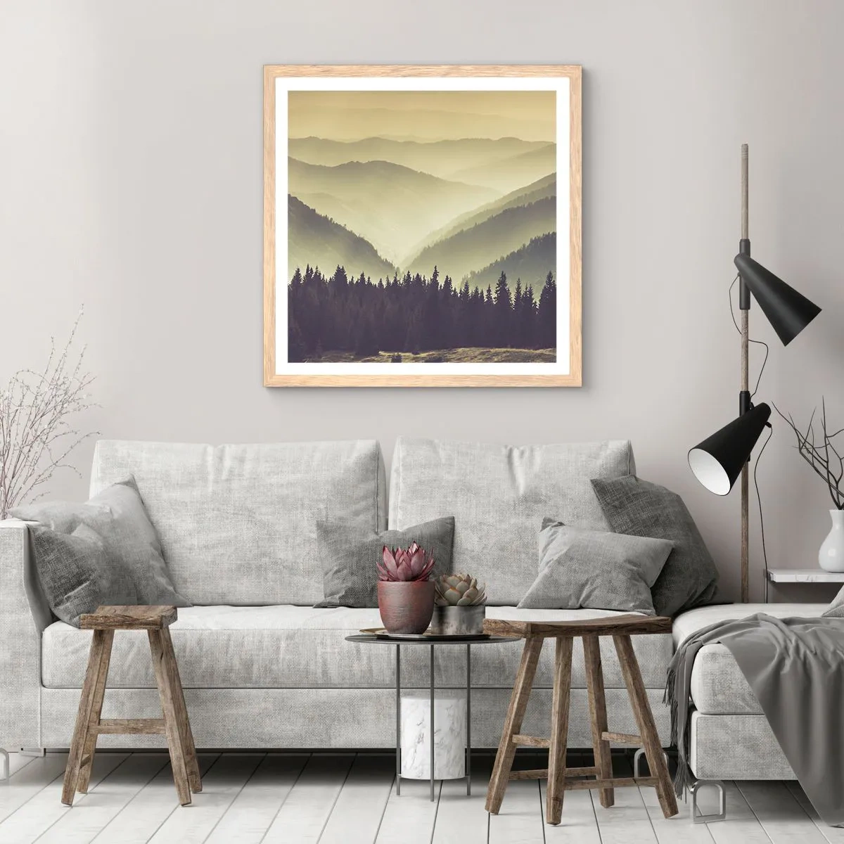 Poster in cornice rovere chiaro - Dopo sette montagne… - 40x40 cm