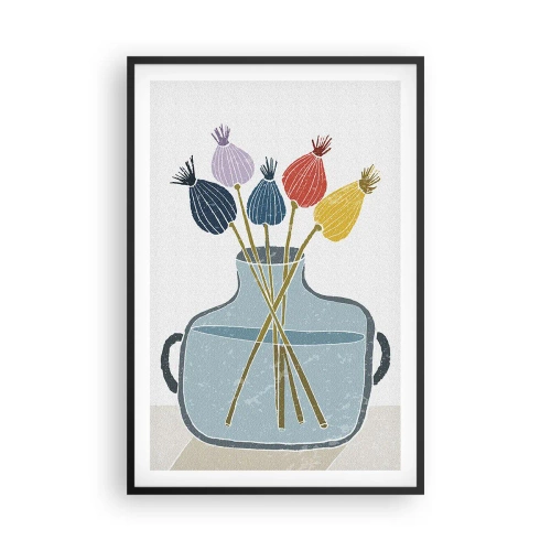 Poster in cornice nera - Il silenzio dei papaveri - 61x91 cm