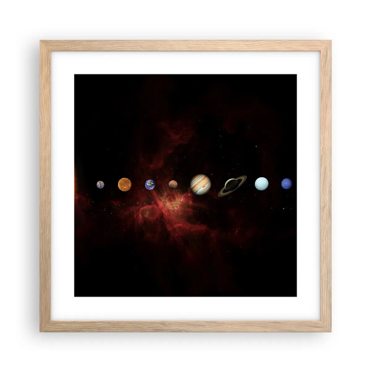 Poster in cornice rovere chiaro - Il nostro vicinato - 40x40 cm