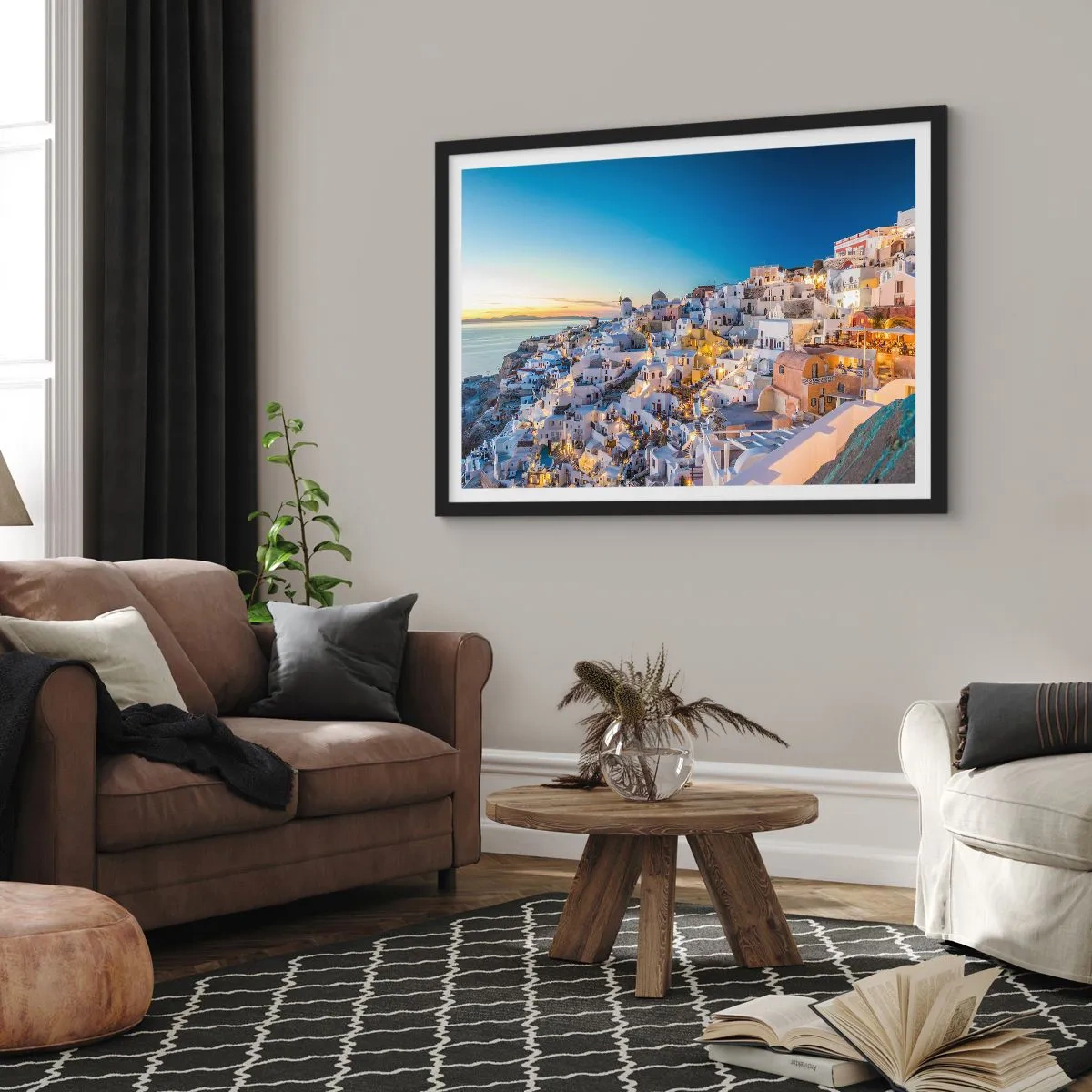 Poster in cornice nera - Essenza della grecità - 50x40 cm