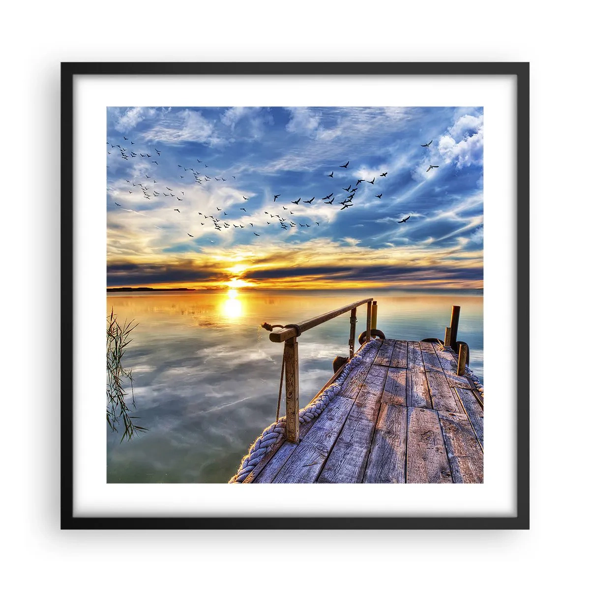 Poster in cornice nera - Il vento è andato a dormire - 50x50 cm