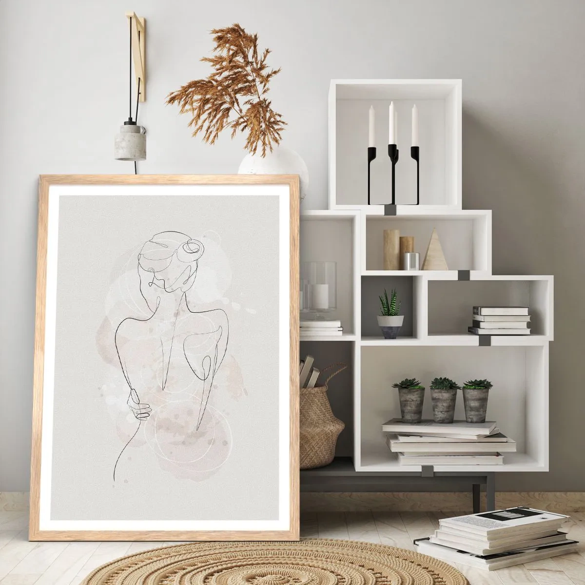 Poster in cornice rovere chiaro - Come uno strumento delicato - 40x50 cm