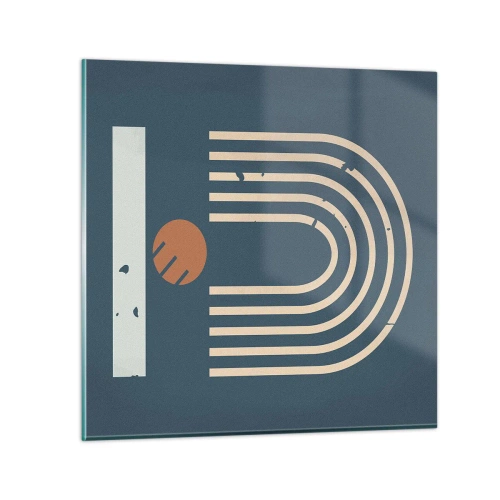 Quadro su vetro - Geometria in blu - 60x60 cm
