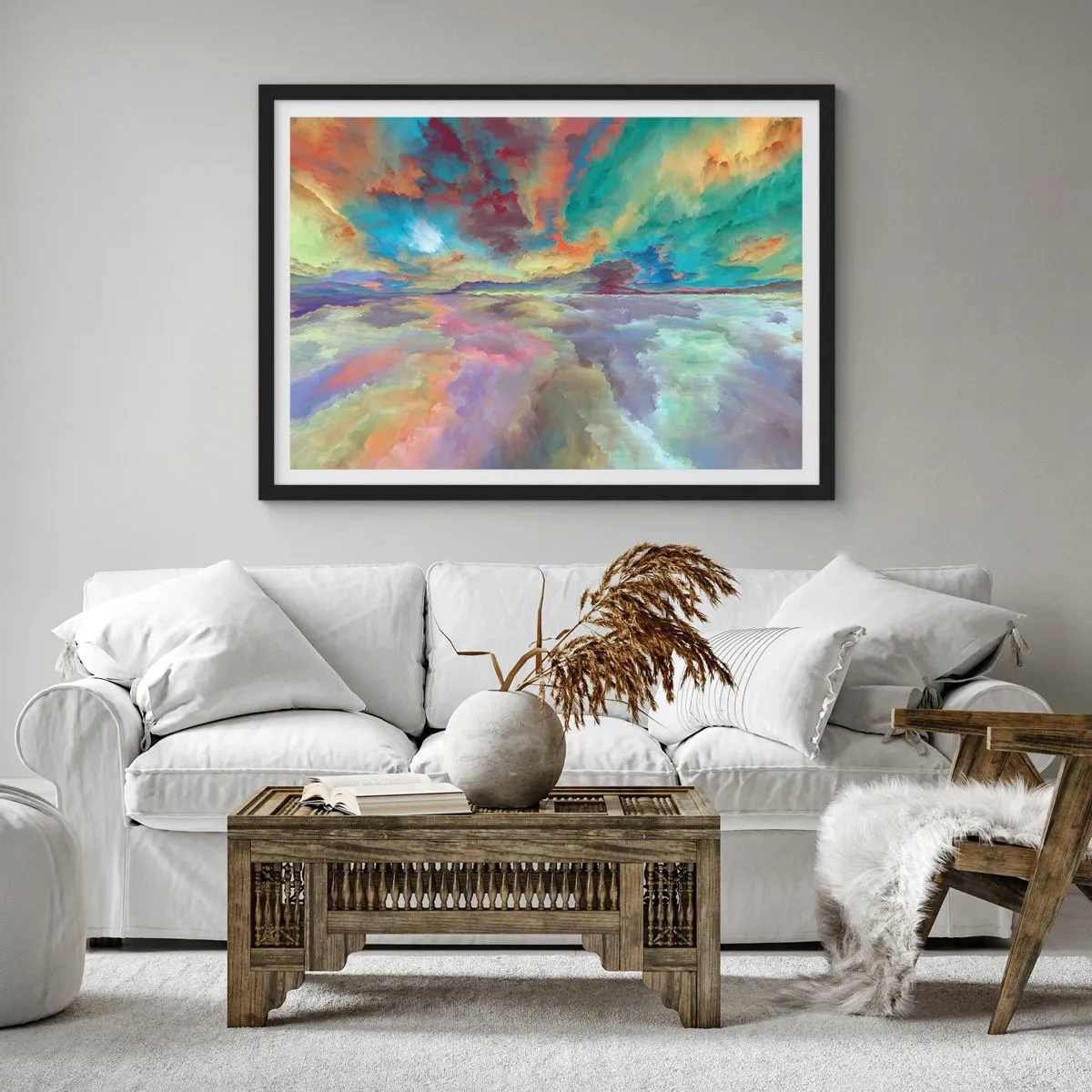 Poster in cornice nera - Due cieli - 91x61 cm