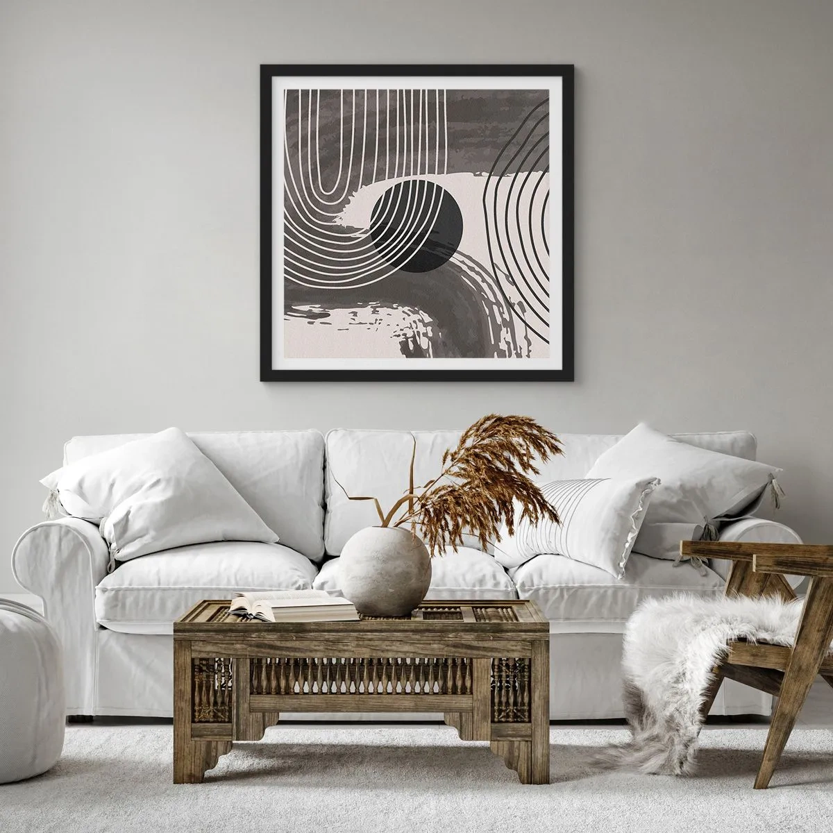 Poster in cornice nera - L'ovale vittorioso - 30x30 cm