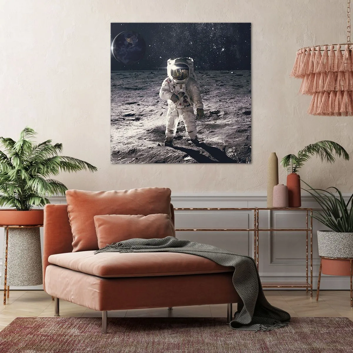 Quadro su tela - Stampe su Tela - Saluti dalla luna - 50x50 cm