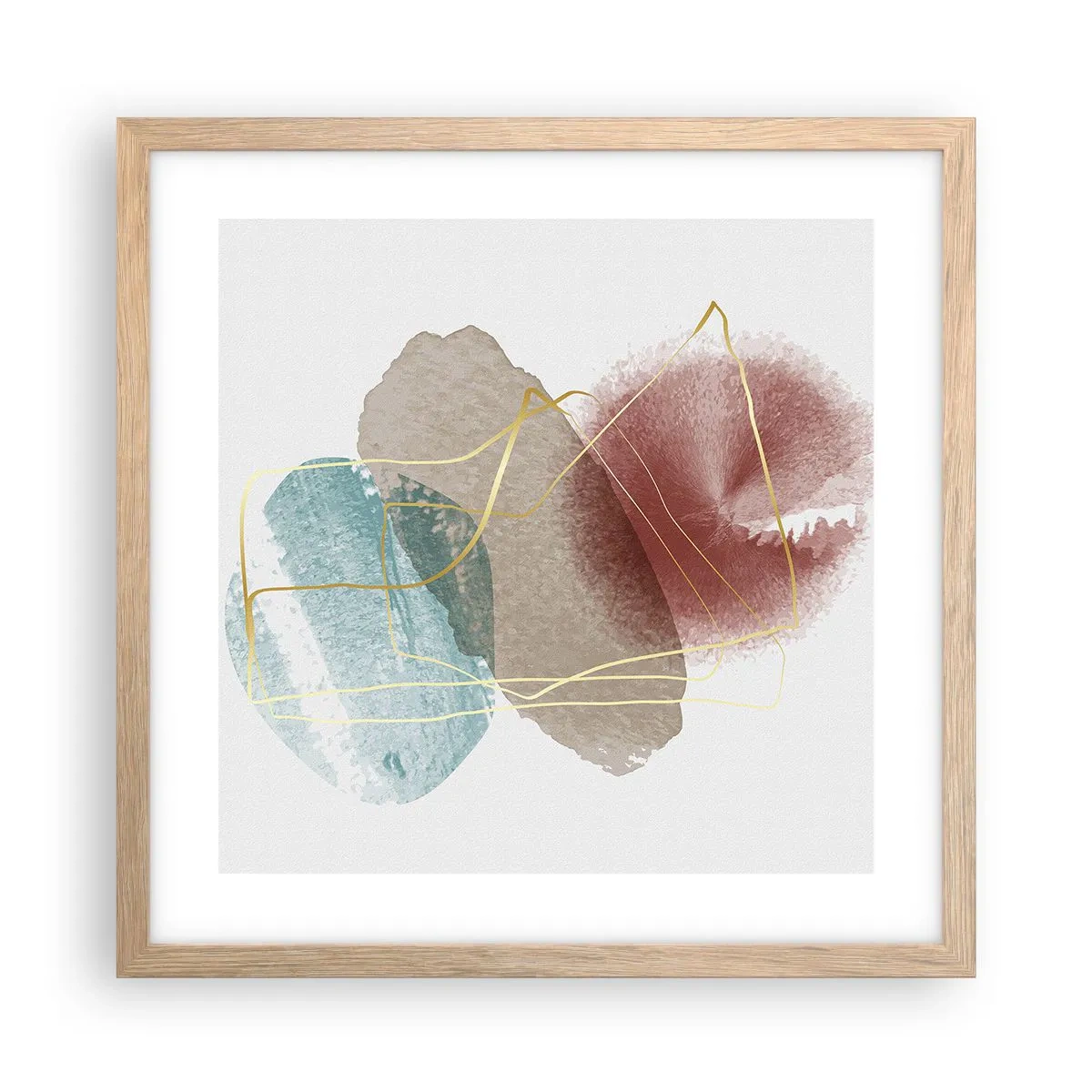 Poster in cornice rovere chiaro - Coralli dello spazio - 40x40 cm