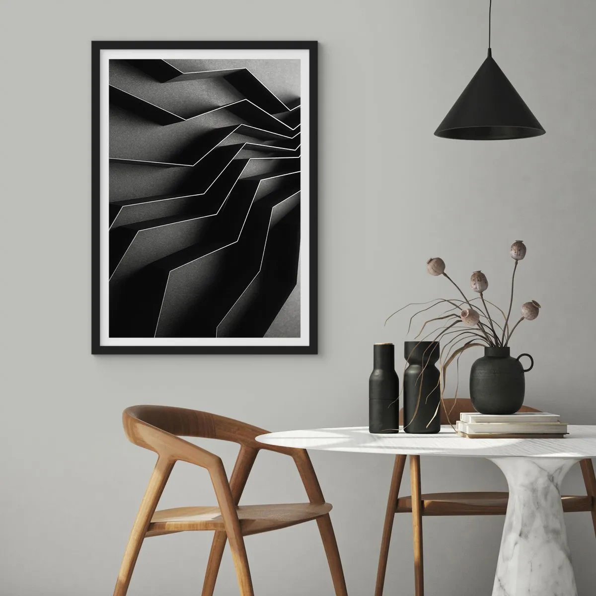 Poster in cornice nera - Ordine tridimensionale - 61x91 cm