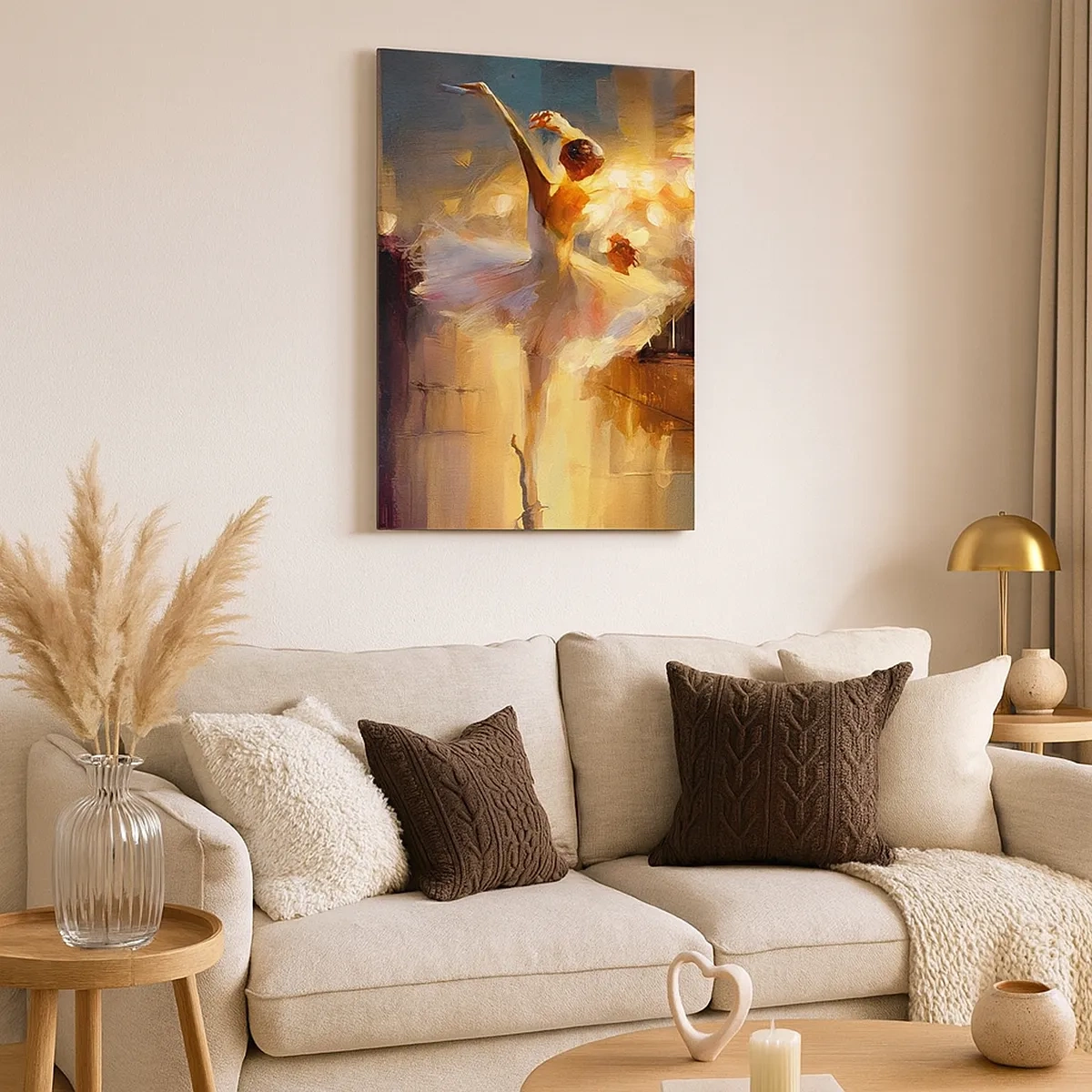 Quadro su tela - Stampe su Tela - Una ballerina che balla davanti a un palco illuminato - 50x70cm - Miracolo nella strada - Decorazione murale moderna per soggiorno e camera da letto ARTTOR