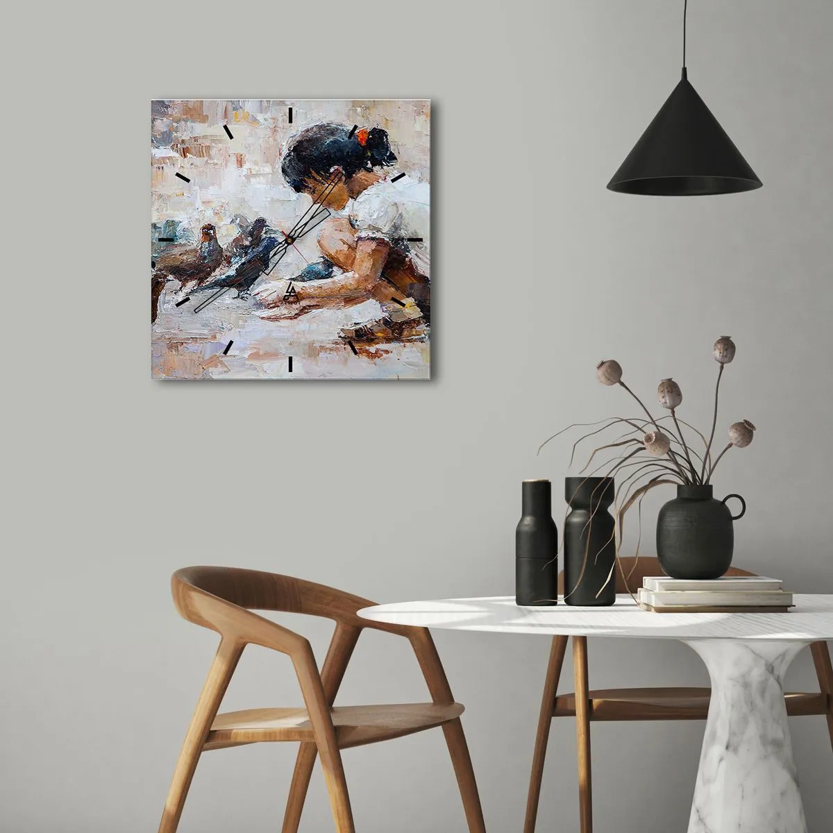 Orologio da parete - Orologio in Vetro - Piccoli e gentili - 30x30 cm