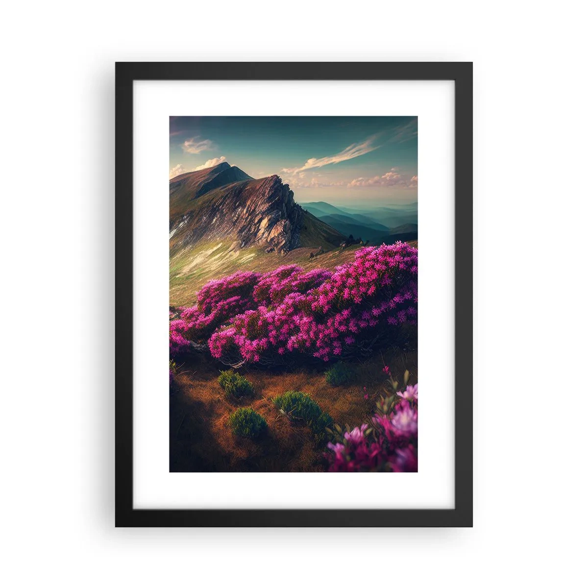 Poster in cornice nera - L'estate sui monti - 30x40 cm