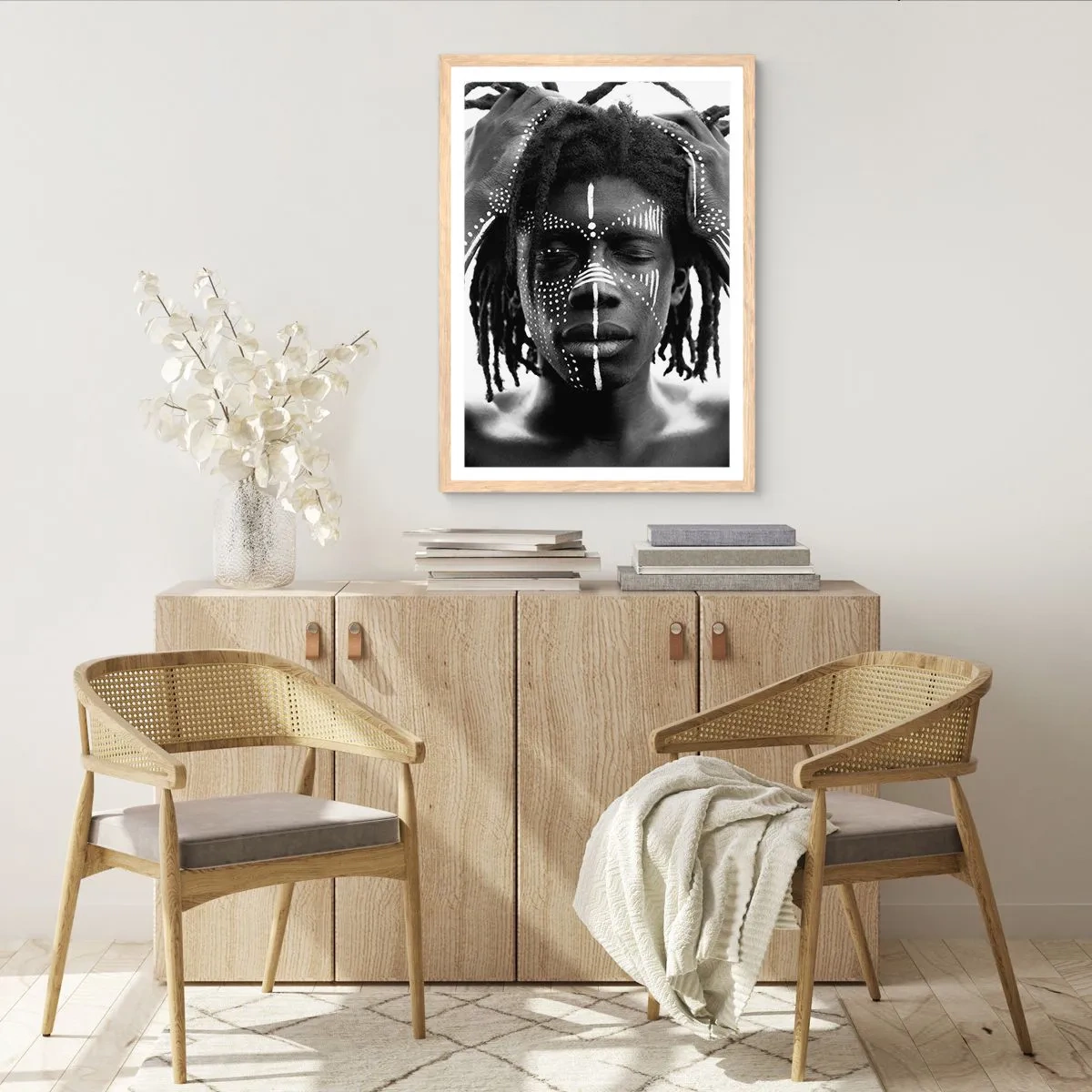 Poster in cornice rovere chiaro - Dove sei? - 70x100 cm