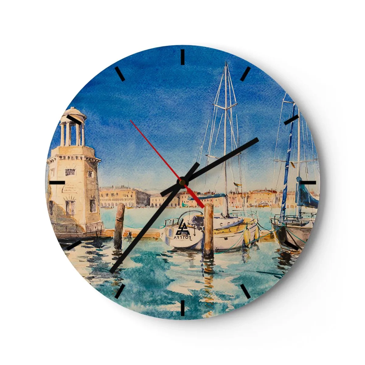 Orologio da parete - Orologio in Vetro - La laguna assolata - 40x40 cm