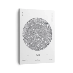 Quadro su tela - Stampe su Tela - Mappa di Parigi in stile minimalista - 50x70cm - Anatomia di Parigi - Decorazione murale moderna per soggiorno e camera da letto ARTTOR