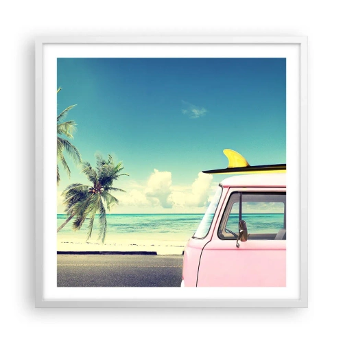 Poster in cornice bianca - Tempo di vacanze - 60x60 cm