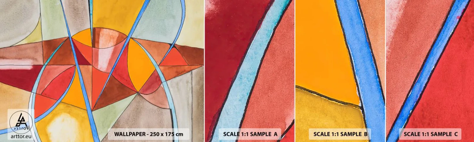 Campione di Fotomurale Adesivo Deluxe Sticker - Carosello, carosello dei sogni - Astrazione, Pezzo, Modello moderno - 100x30 cm