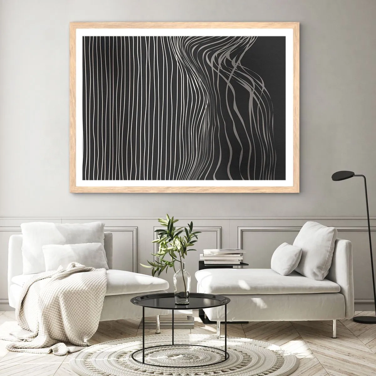 Poster in cornice rovere chiaro - Ritmo e accento - 100x70 cm