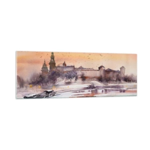 Quadro su vetro - Tramonto reale - 90x30 cm