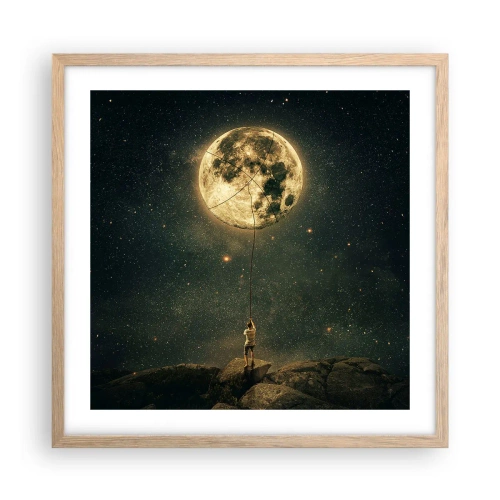 Poster in cornice rovere chiaro - Chi ha rubato la luna - 50x50 cm