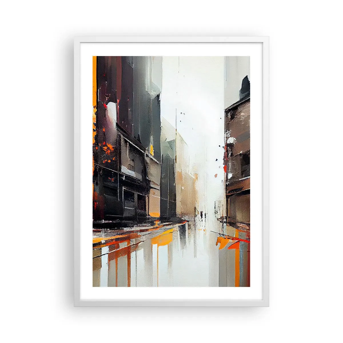 Poster in cornice bianca - Un giorno di pioggia - 50x70 cm