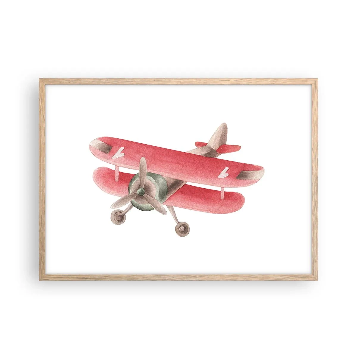 Poster in cornice rovere chiaro - Pronto a volare alto - 70x50 cm