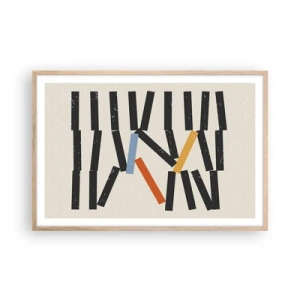 Poster in cornice rovere chiaro - Composizione: domino - 91x61 cm