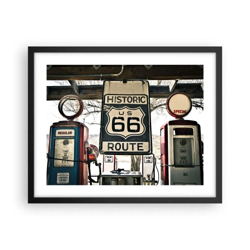 Poster in cornice nera - Viaggio retro americano - 50x40 cm
