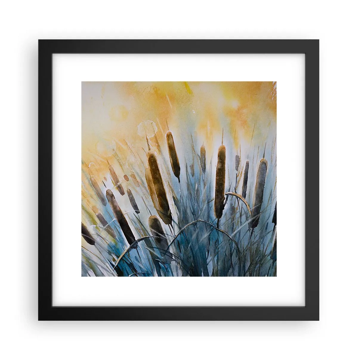 Poster in cornice nera - Fresco dell'acqua, calore del sole - 30x30 cm