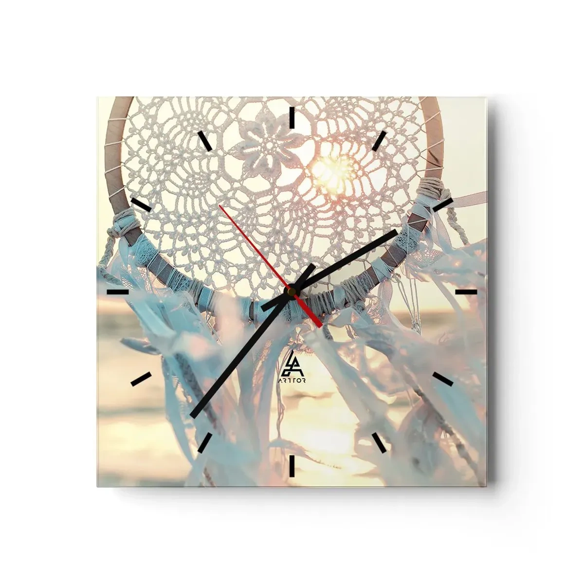 Orologio da parete - Orologio in Vetro - Totem di pizzo - 40x40 cm