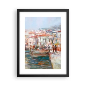 Poster in cornice nera - Vacanze in pastello - 30x40 cm