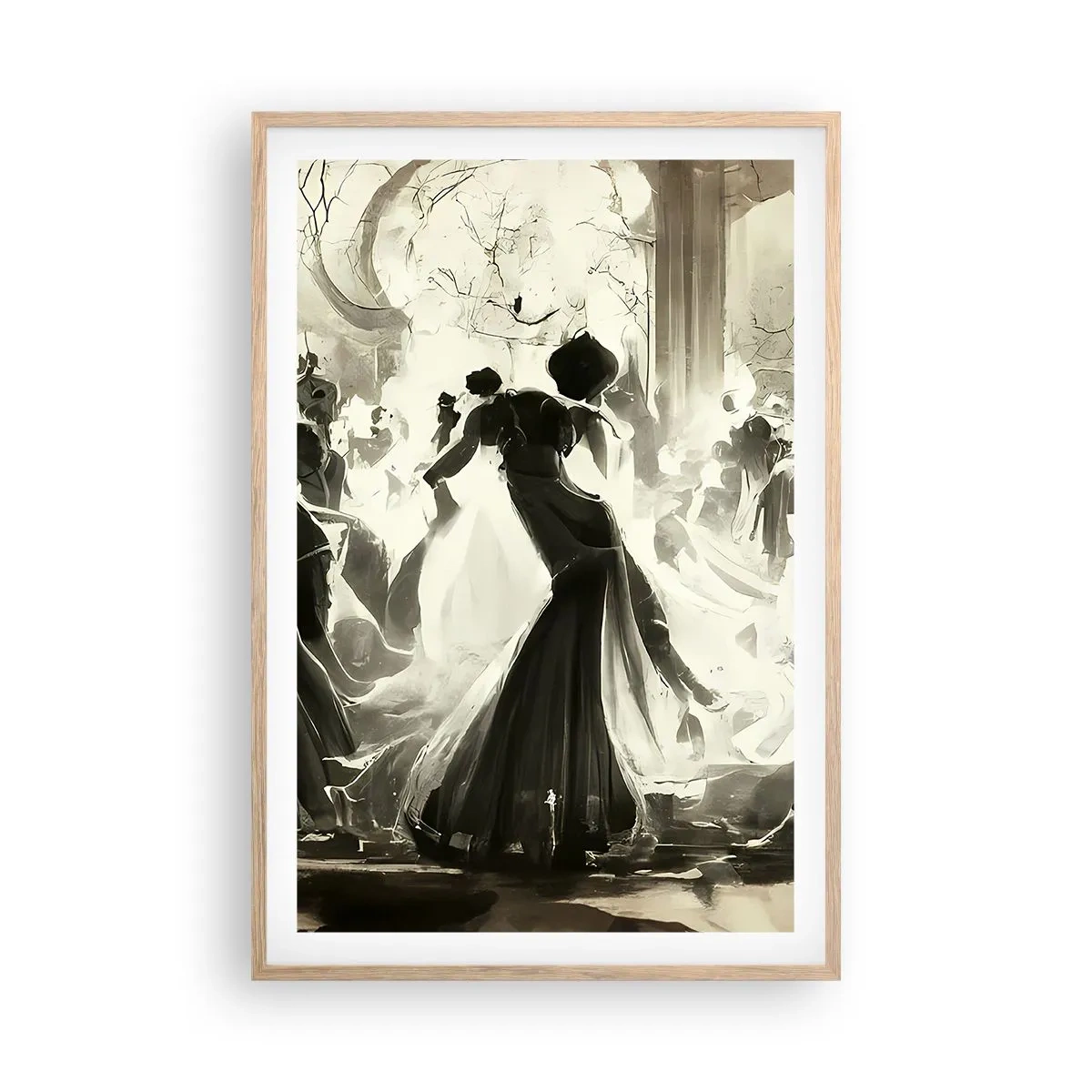 Poster in cornice rovere chiaro - Il gran ballo in maschera - 61x91 cm