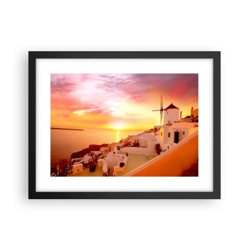 Poster in cornice nera - Sciogliersi nel bianco e nell'oro - 40x30 cm