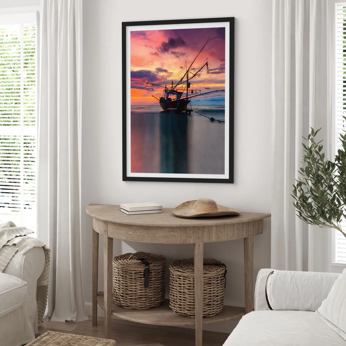 Poster in cornice nera - Sera esotica - 30x40 cm