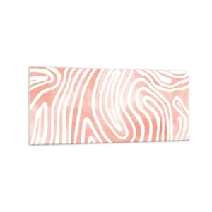 Quadro su vetro - Motivo astratto nei toni del rosa e del bianco - 120x50cm - Nel labirinto di corallo - Decorazione murale moderna per soggiorno e camera da letto ARTTOR