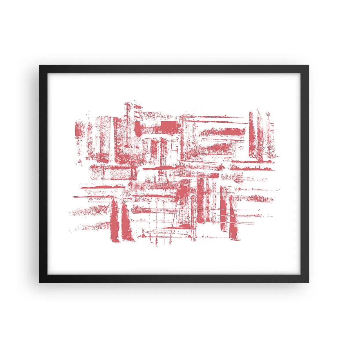 Poster in cornice nera - Città rossa - 50x40 cm