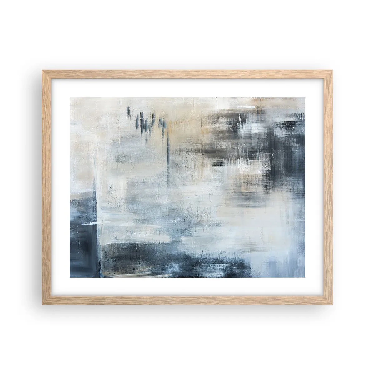 Poster in cornice rovere chiaro - Coperti dal blu - 50x40 cm