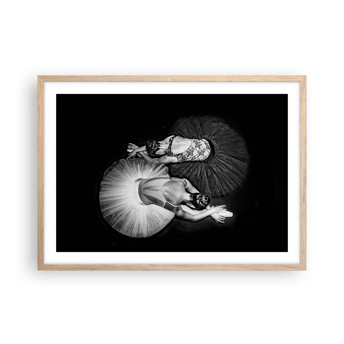 Poster in cornice rovere chiaro - Yin e yang - equilibrio ideale - 70x50 cm
