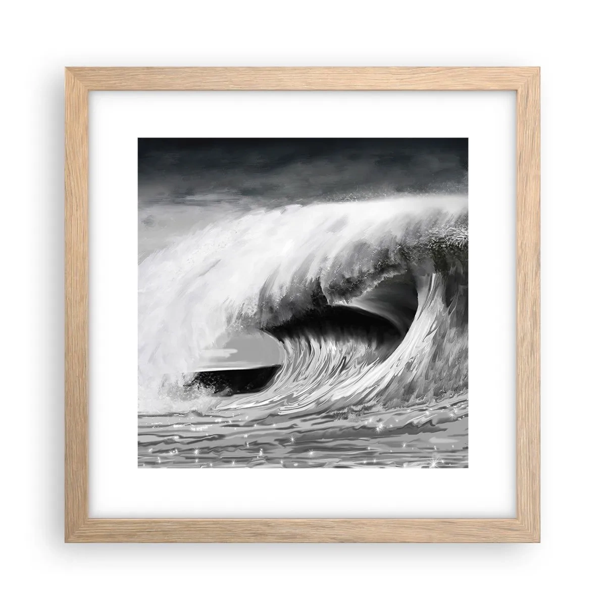 Poster in cornice rovere chiaro - La furia dell'oceano - 30x30 cm