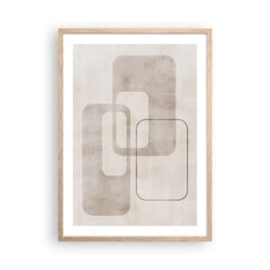 Poster in cornice rovere chiaro - Giunti geometrici - 50x70 cm