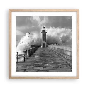 Poster in cornice rovere chiaro - Senza paura - 50x50 cm