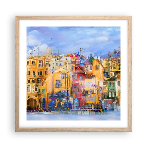 Poster in cornice rovere chiaro - Siamo insieme - 50x50 cm