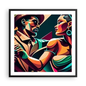 Poster in cornice nera - Al ritmo del cuore - 60x60 cm
