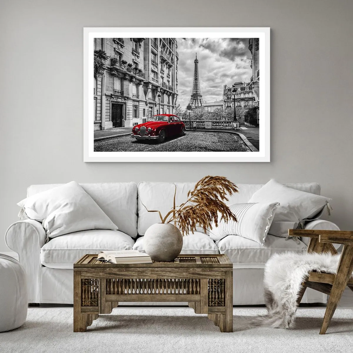 Poster in cornice bianca - Predatore in città - 60x60 cm