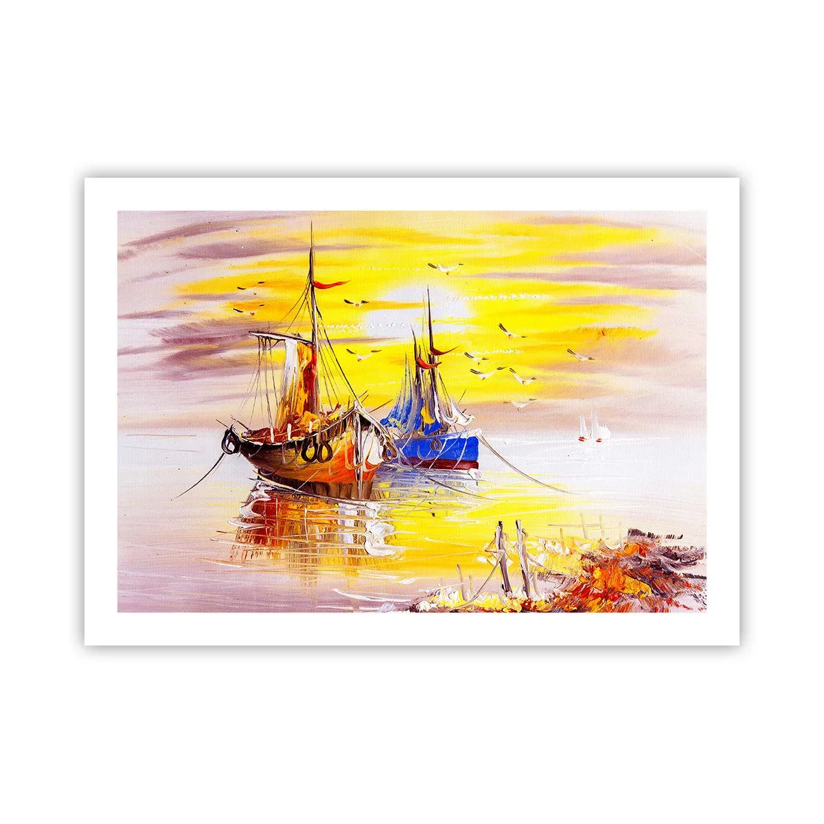 Poster - Meritato riposo nel porto - 70x50 cm