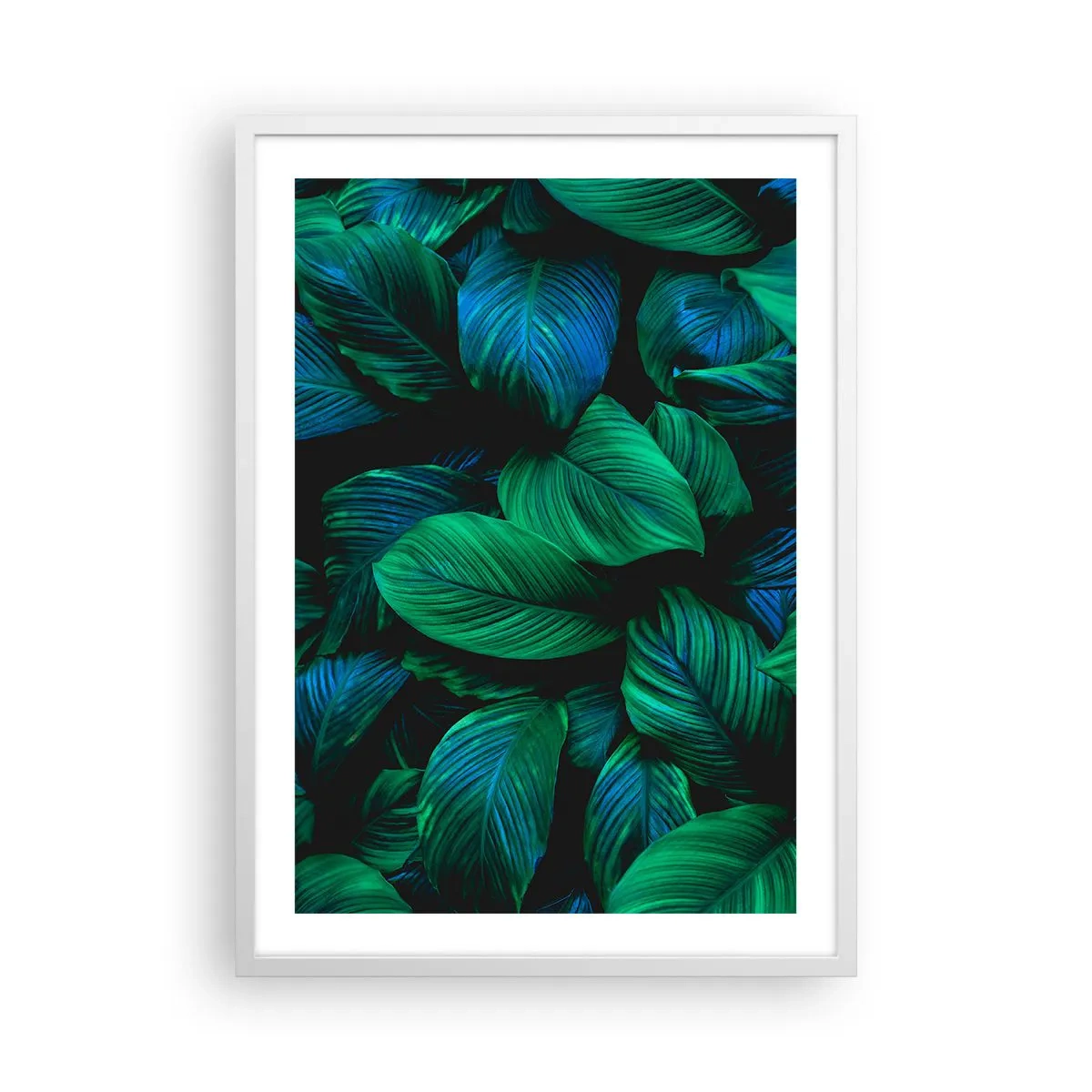 Poster in cornice bianca - Nella folla verde - 50x70 cm