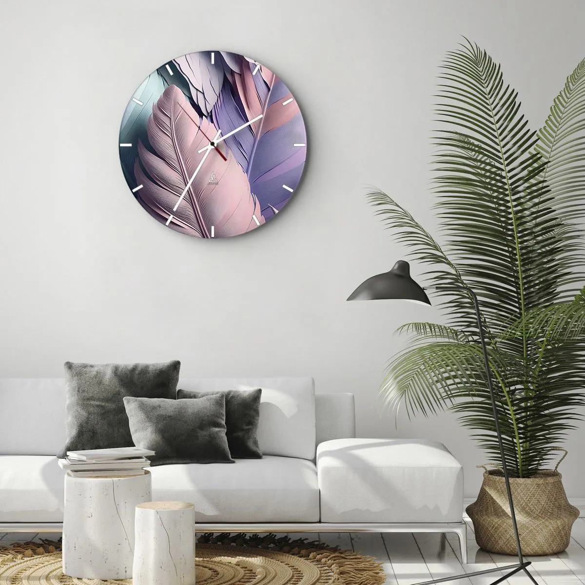 Orologio da parete - Orologio in Vetro - Eleganza per uccelli - 40x40 cm