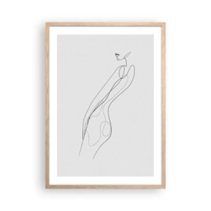 Poster in cornice rovere chiaro - Appena una promessa - 50x70 cm