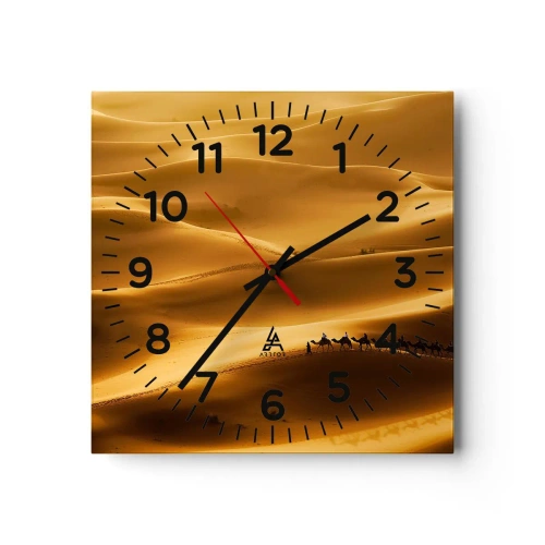 Orologio da parete - Orologio in Vetro - La carovana sulle onde del deserto - 40x40 cm